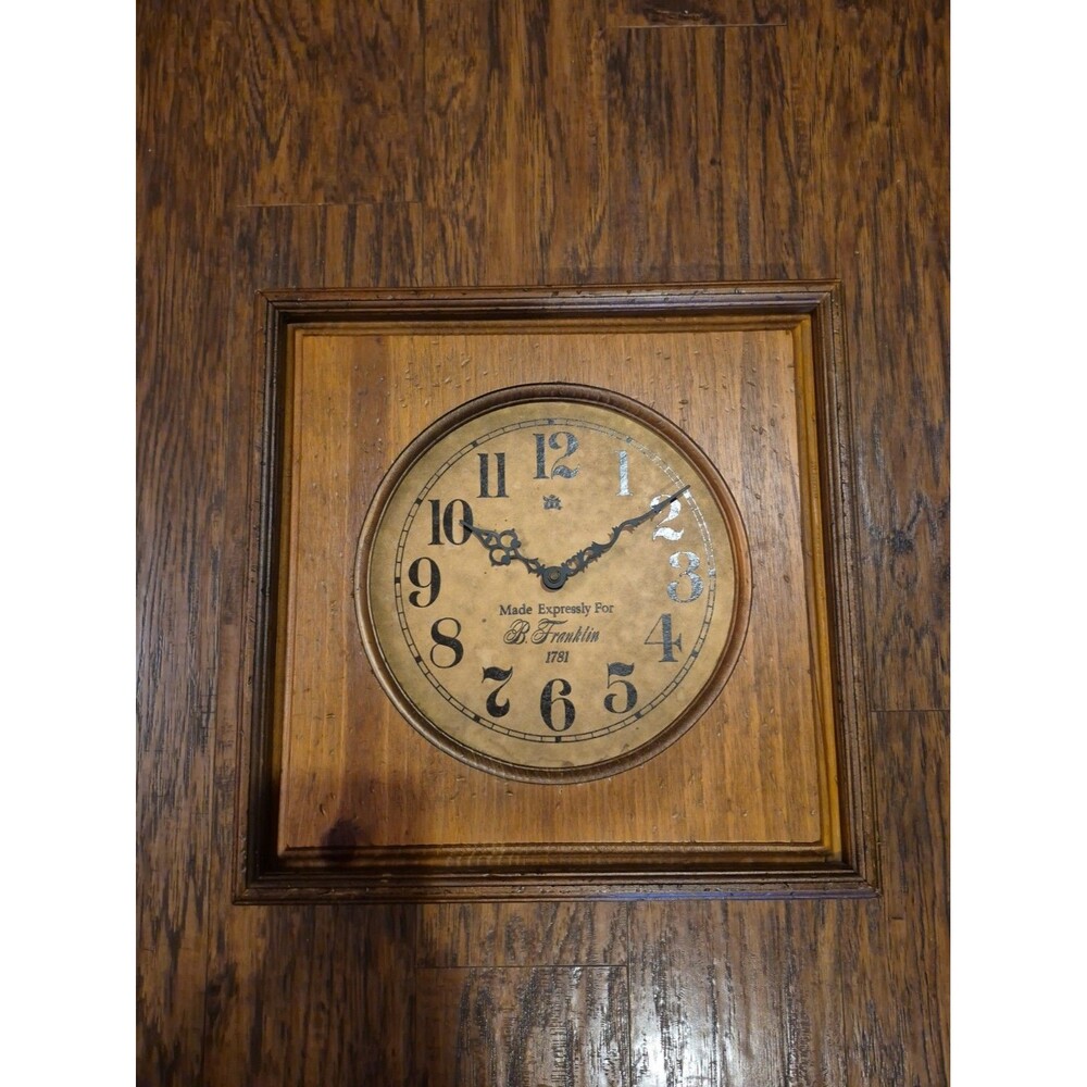 Vintage Designs In Time Shadowbox Quartz Wall Clock 15"×15" Made In USA